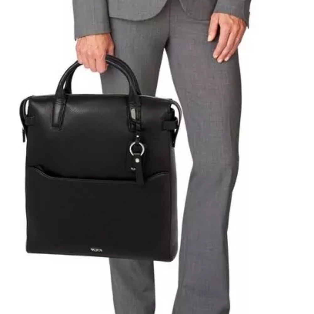 Tumi Stanton Safra Black Leather Convertible Backpack - Picture 2 of 16